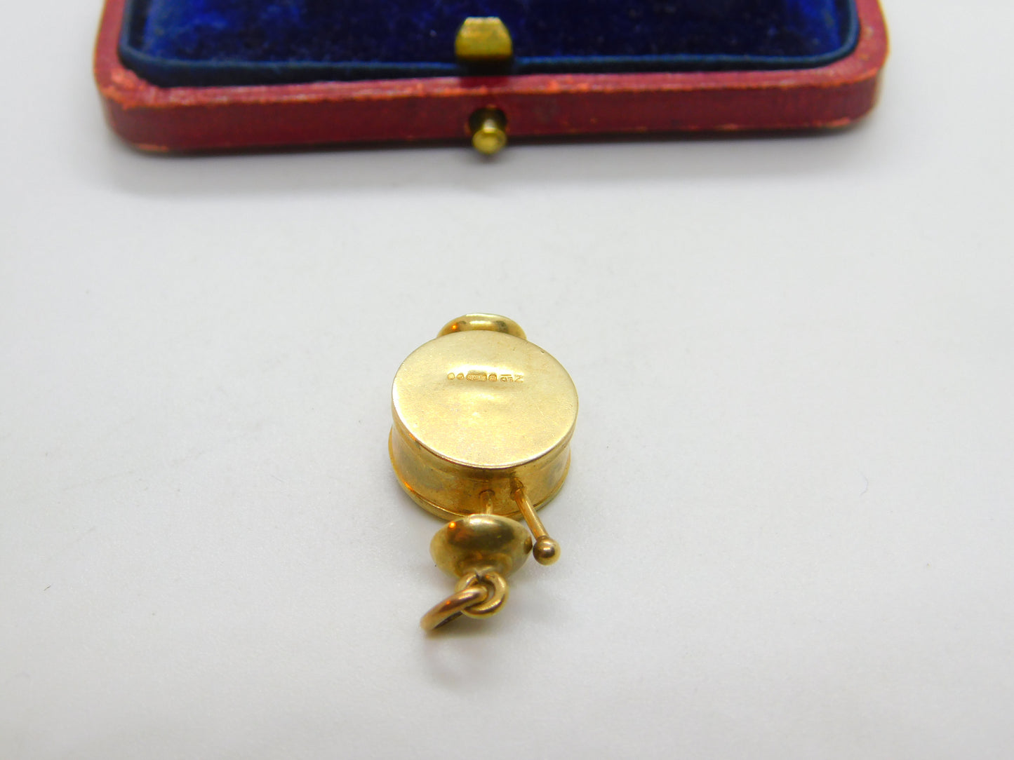 9ct Yellow Gold Novelty Alarm Clock Charm or Pendant 1973 London Vintage