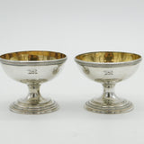 George III Pair of Silver Plated Gilded Bear Crested Salt Cellars Antique c1820
