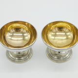 George III Pair of Silver Plated Gilded Bear Crested Salt Cellars Antique c1820