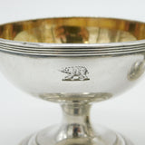 George III Pair of Silver Plated Gilded Bear Crested Salt Cellars Antique c1820