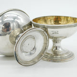George III Pair of Silver Plated Gilded Bear Crested Salt Cellars Antique c1820