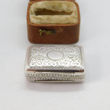 Georgian Sterling Silver Floral Scent Vinaigrette 1832 Birmingham Antique
