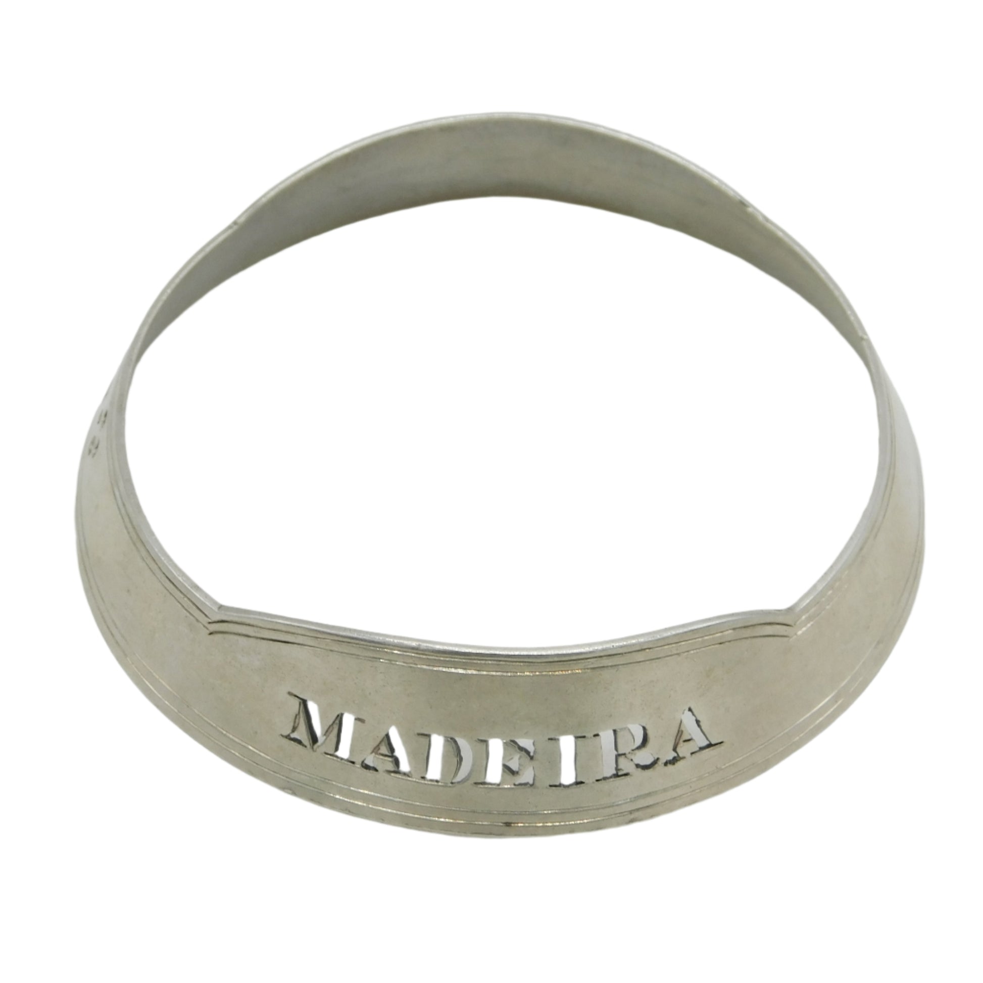 Antique Silver Madeira Bottle Collar