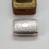 Georgian Sterling Silver Floral Scent Vinaigrette 1832 Birmingham Antique