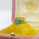Victorian 15ct Yellow Gold, Turquoise & Diamond Ring 1876 Birmingham Antique