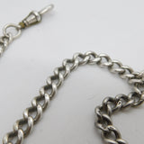 Victorian Sterling Silver Graduating Double Albert Watch Chain Antique 1896 Birmingham