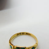 Victorian 15ct Yellow Gold, Turquoise & Diamond Ring 1876 Birmingham Antique