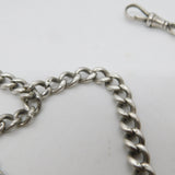 Victorian Sterling Silver Graduating Double Albert Watch Chain Antique 1896 Birmingham