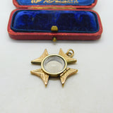 Victorian 9ct Yellow Gold Maltese Cross Form Locket Pendant Antique c1880