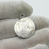 King George II Silver Shilling 1745 Coin Charm or Pendant Fair Condition Antique