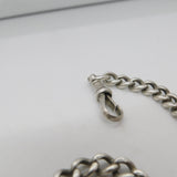Victorian Sterling Silver Graduating Double Albert Watch Chain Antique 1896 Birmingham