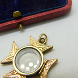 Victorian 9ct Yellow Gold Maltese Cross Form Locket Pendant Antique c1880