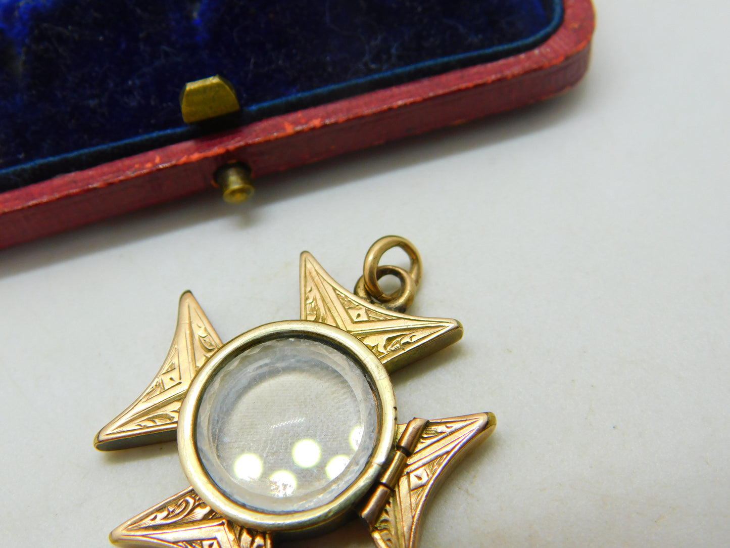 Victorian 9ct Yellow Gold Maltese Cross Form Locket Pendant Antique c1880