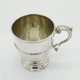 Sterling Silver Pedestal Christening Mug Antique 1922 London Wakely & Wheeler