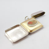 Sterling Silver Edward VII Portrait Folding Vesta Case 1905 Antique Birmingham