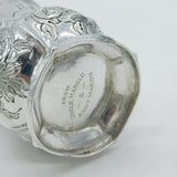Victorian Sterling Silver Floral Pattern Christening Mug Antique 1861 Birmingham