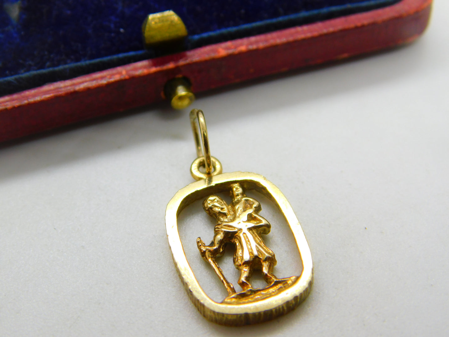 9ct Yellow Gold St Christopher Travel Charm or Pendant 1979 London Vintage