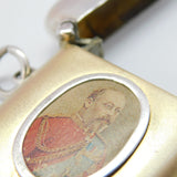 Sterling Silver Edward VII Portrait Folding Vesta Case 1905 Antique Birmingham