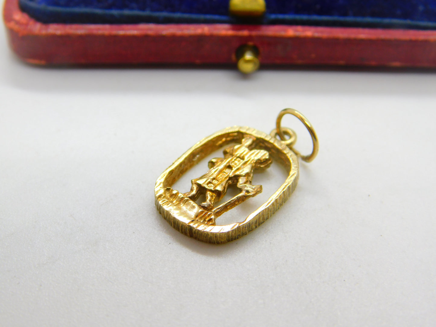 9ct Yellow Gold St Christopher Travel Charm or Pendant 1979 London Vintage