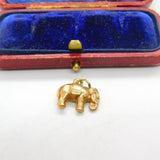 9ct Yellow Gold Little Elephant Charm or Pendant 1966 London Vintage