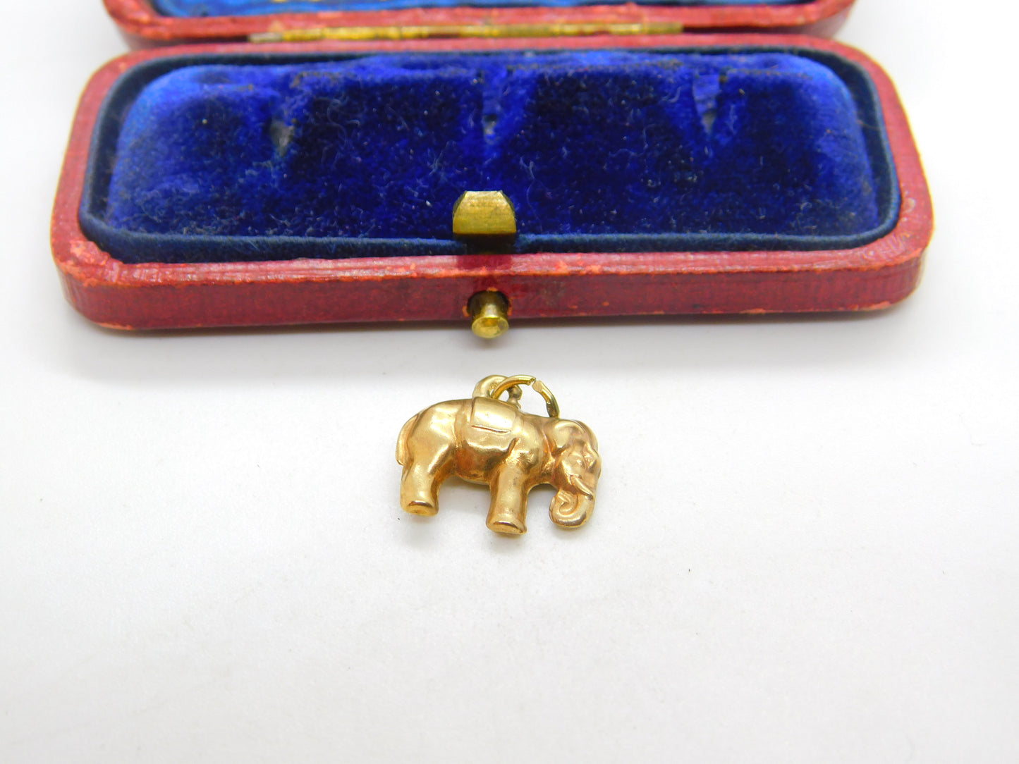 9ct Yellow Gold Little Elephant Charm or Pendant 1966 London Vintage