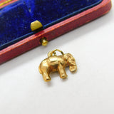 9ct Yellow Gold Little Elephant Charm or Pendant 1966 London Vintage