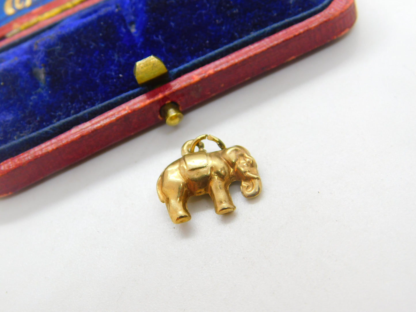 9ct Yellow Gold Little Elephant Charm or Pendant 1966 London Vintage