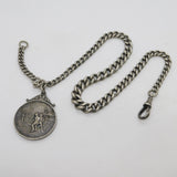 Victorian Sterling Silver Graduating Albert Watch Chain Antique 1893 Birmingham