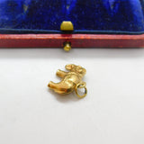 9ct Yellow Gold Little Elephant Charm or Pendant 1966 London Vintage