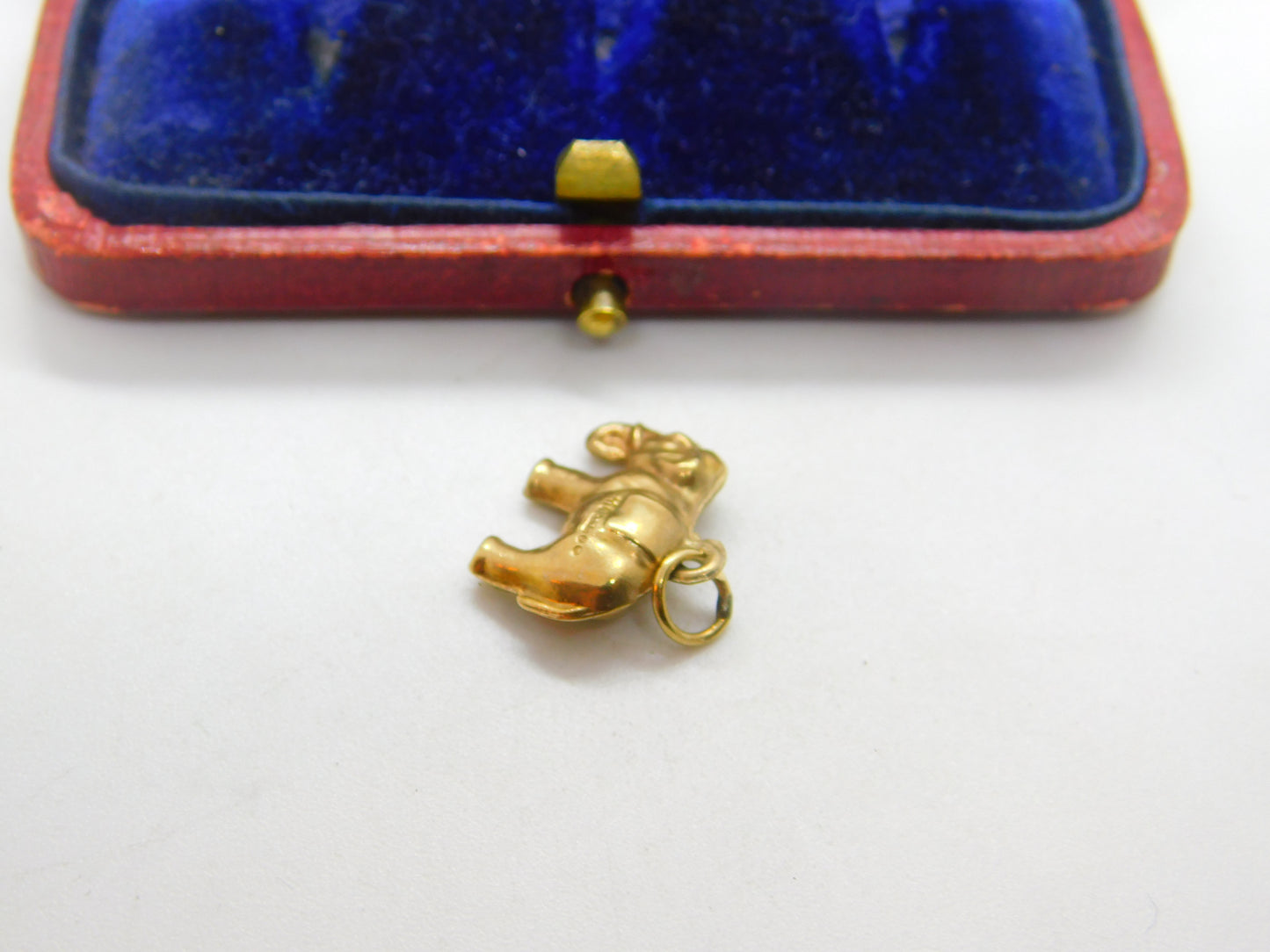 9ct Yellow Gold Little Elephant Charm or Pendant 1966 London Vintage