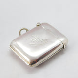 Sterling Silver Edward VII Portrait Folding Vesta Case 1905 Antique Birmingham
