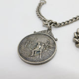 Victorian Sterling Silver Graduating Albert Watch Chain Antique 1893 Birmingham