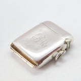 Sterling Silver Edward VII Portrait Folding Vesta Case 1905 Antique Birmingham