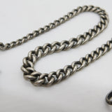 Victorian Sterling Silver Graduating Albert Watch Chain Antique 1893 Birmingham