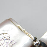 Sterling Silver Edward VII Portrait Folding Vesta Case 1905 Antique Birmingham