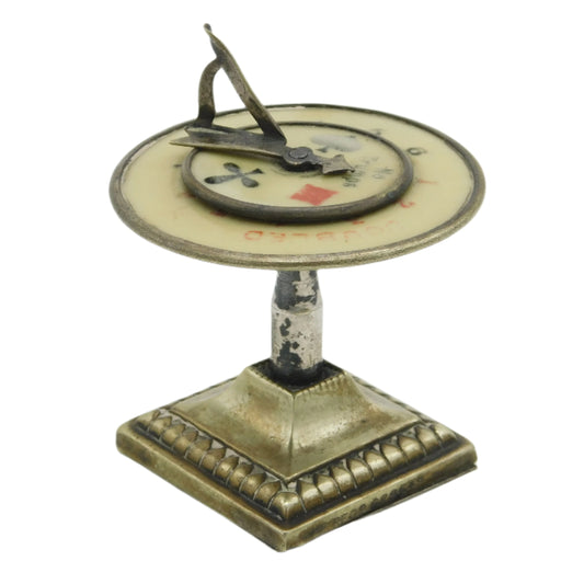 Victorian Silver Plated Novelty Sundial Form Trumps Marker Antique c1890