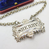 Georgian Sterling Silver Floral Pattern Sherry Decanter Label 1826 London