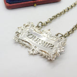Georgian Sterling Silver Floral Pattern Sherry Decanter Label 1826 London