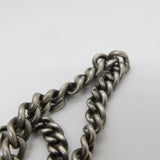 Victorian Sterling Silver Graduating Albert Watch Chain Antique 1893 Birmingham