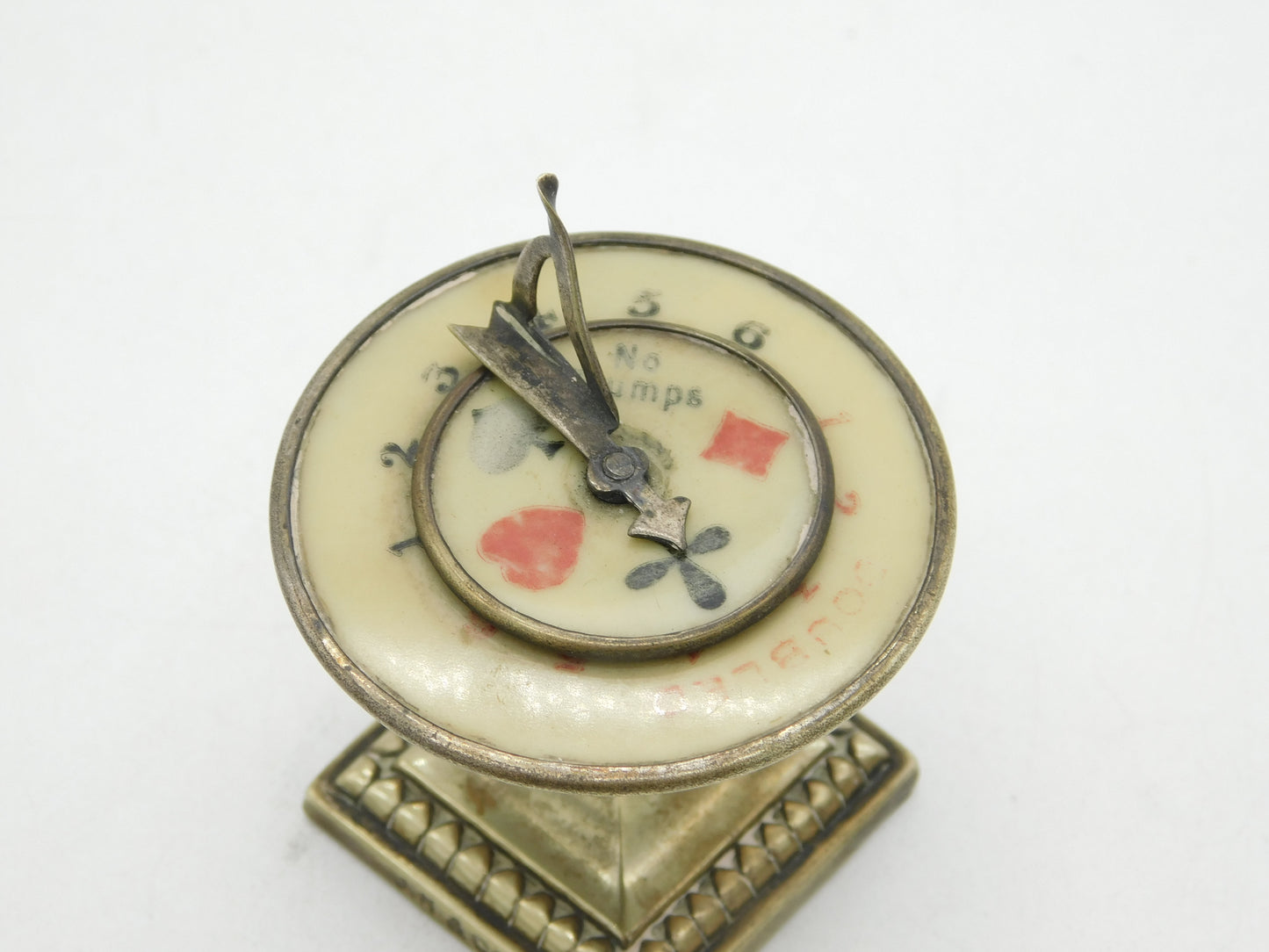 Victorian Silver Plated Novelty Sundial Form Trumps Marker Antique c1890