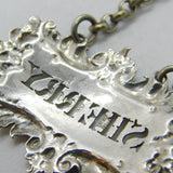 Georgian Sterling Silver Floral Pattern Sherry Decanter Label 1826 London