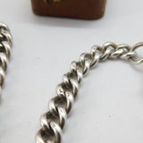 Victorian Sterling Silver Graduating Single Albert Watch Chain Antique c1880