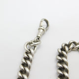 Victorian Sterling Silver Graduating Watch Chain with Fob 1897 Birmingham