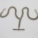 Victorian Sterling Silver Double Albert Watch Chain Antique 1898 Birmingham