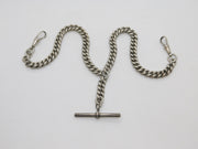 Victorian Sterling Silver Double Albert Watch Chain Antique 1898 Birmingham
