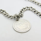 Victorian Sterling Silver Graduating Watch Chain with Fob 1897 Birmingham