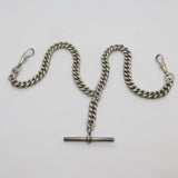 Victorian Sterling Silver Double Albert Watch Chain Antique 1898 Birmingham