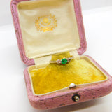 Victorian 18ct Yellow Gold, 0.25ct Emerald & Diamond Dress Ring c1900 Antique