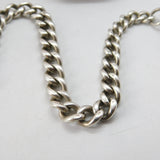 Victorian Sterling Silver Graduating Single Albert Watch Chain Antique c1880