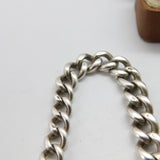 Victorian Sterling Silver Graduating Single Albert Watch Chain Antique c1880